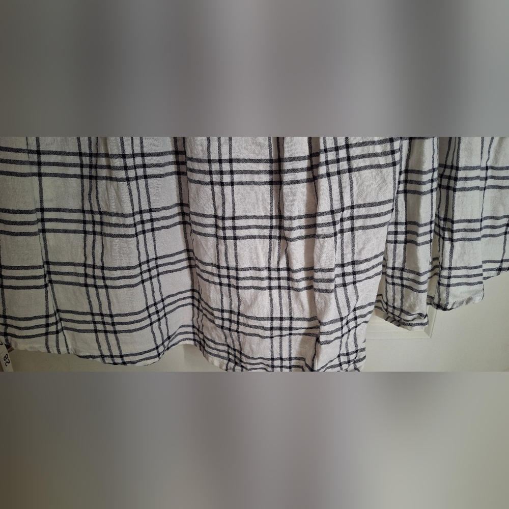 Oddy blue lace sleeve blouse sz L Plaid Goth Lagenlook Casual Romantic Western - Picture 11 of 11
